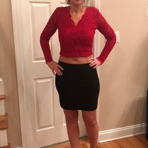 Red lace top